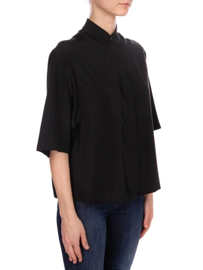 Shop Aspesi Silk Shirt In Black