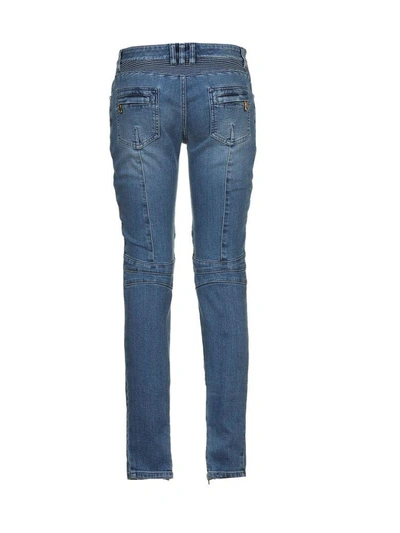 Shop Balmain Jeans In Blu Denim