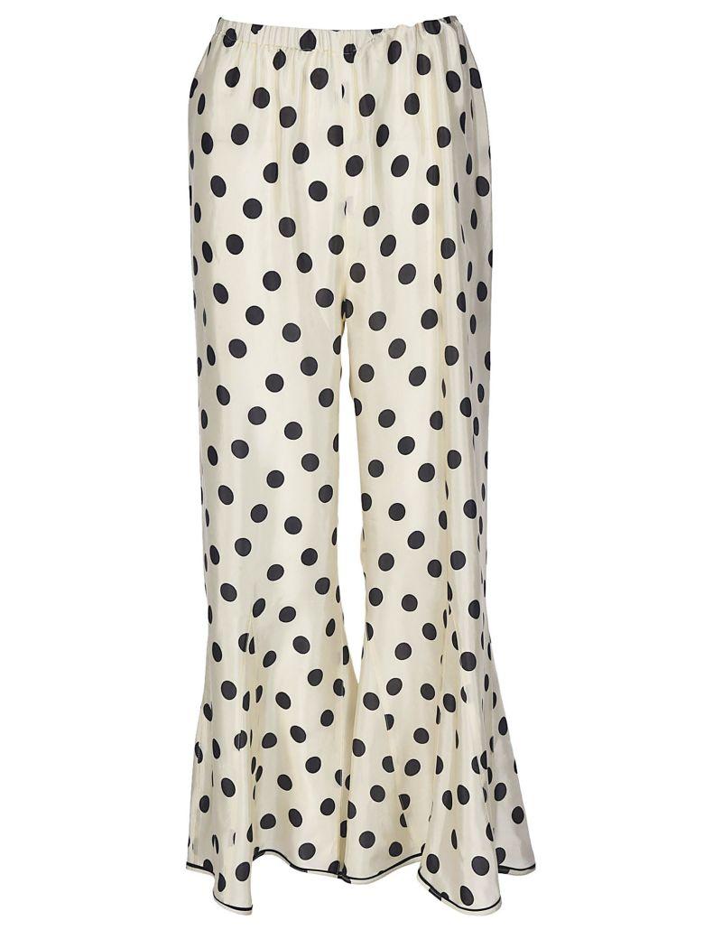 polka dot flared trousers