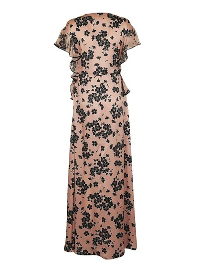 Shop Rochas Floral Print Dress In Pink/nero