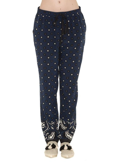 Shop Red Valentino Bandana Print Trousers In Cobalt