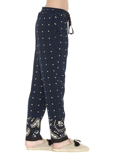 Shop Red Valentino Bandana Print Trousers In Cobalt