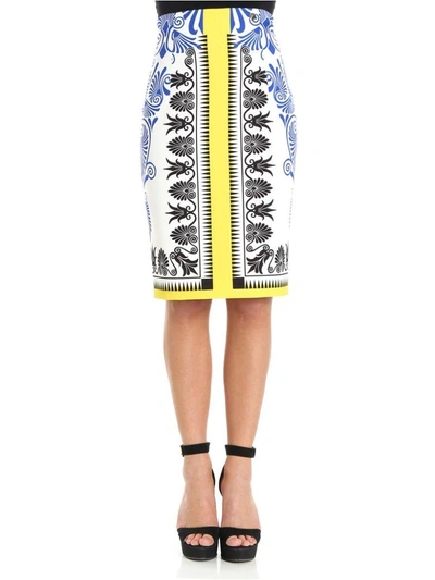 Shop Versace Skirt In White - Multicolor