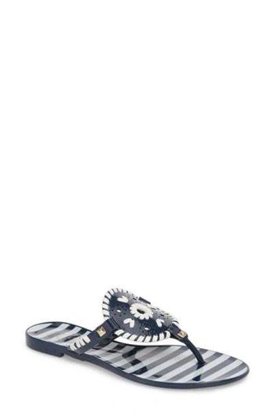 Shop Jack Rogers 'georgica' Jelly Flip Flop In Midnight/ White Fabric