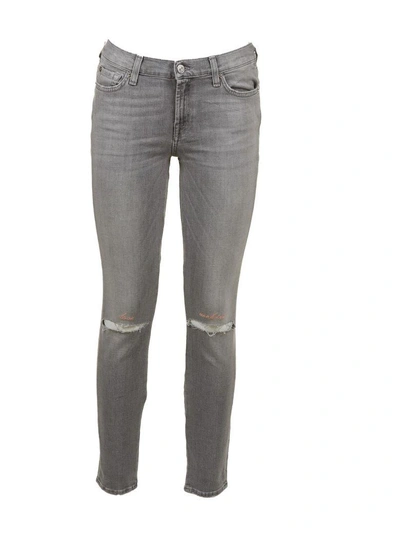 Shop 7 For All Mankind Skinny Cropped Jeans In Grigio