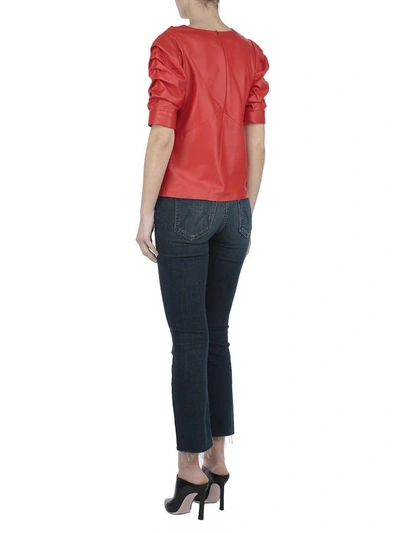 Shop Drome Leather Top In Ruby