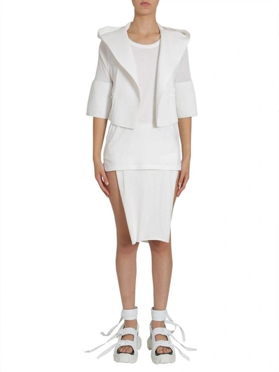 Shop Rick Owens Hooded Jacket In Bianco