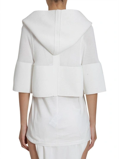 Shop Rick Owens Hooded Jacket In Bianco