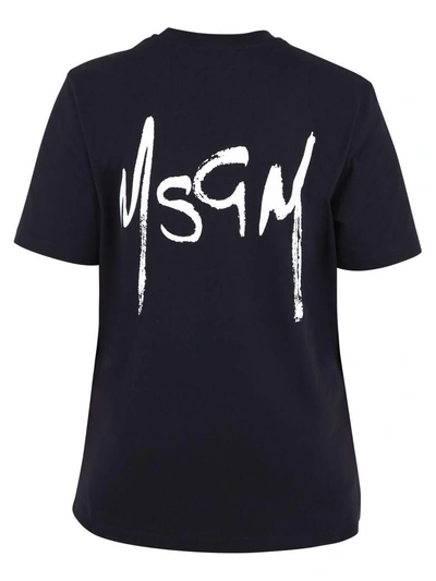 Shop Msgm Black Logo T-shirt
