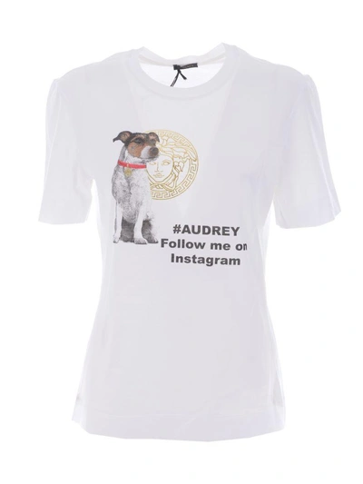 Shop Versace Audrey T-shirt In Bianco