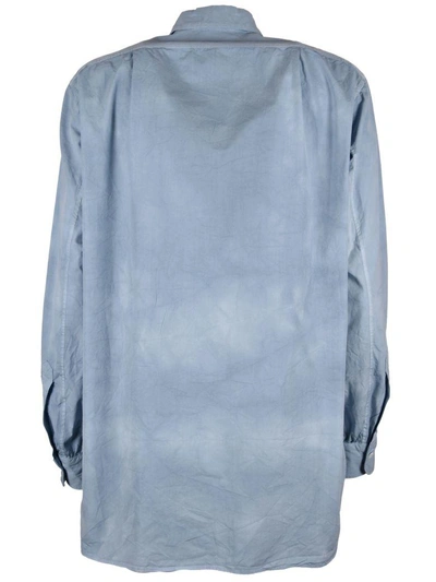 Shop The Gigi Ruffled Bib Shirt In Light Blue