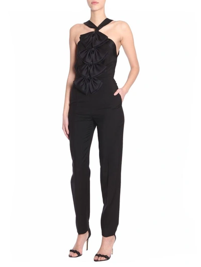 Shop Givenchy Jumpsuit With Sain Bows In Nero