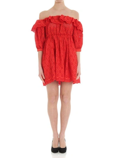 Shop Msgm - Dress In Coral