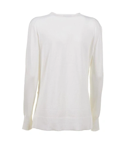 Shop Theory Deep V-neck Sweater In Bianco