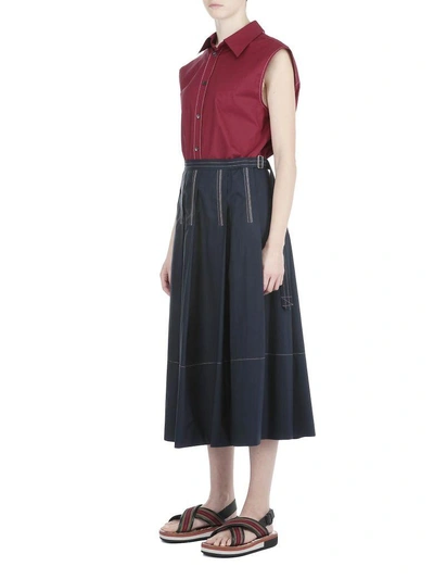Shop Marni Cotton Skirt In Ultramarine