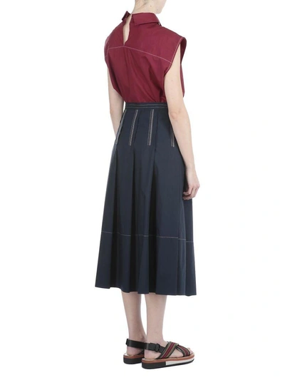 Shop Marni Cotton Skirt In Ultramarine
