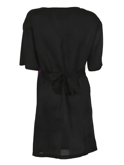 Shop Moschino Floral Mini Dress In Black