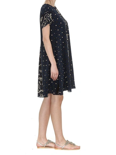 Shop Red Valentino Bandana Print Dress In Cobalt