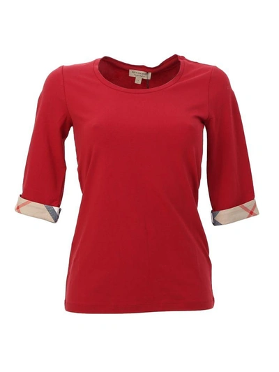 Shop Burberry Red Stretch T-shirt