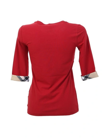 Shop Burberry Red Stretch T-shirt