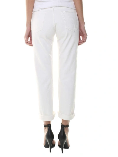 Shop Helmut Lang Straight Crop Mid-rise Jeans In White