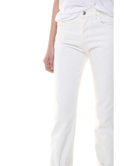 Shop Helmut Lang Straight Crop Mid-rise Jeans In White