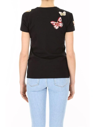 Shop Valentino Butterfly T-shirt In Nero|nero