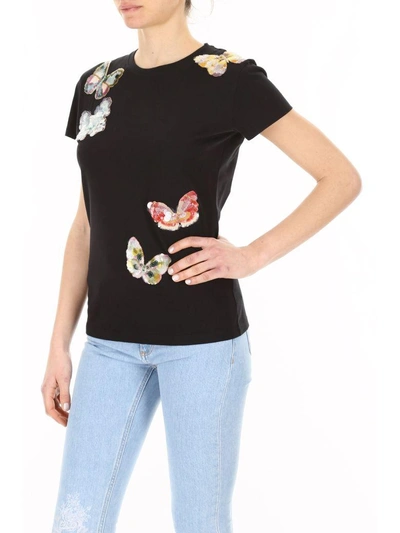 Shop Valentino Butterfly T-shirt In Nero|nero
