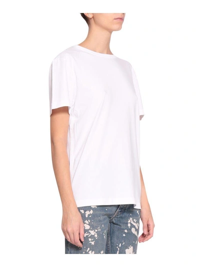 Shop Helmut Lang Logo Cotton T-shirt In Bianco