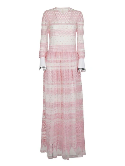 Shop Philosophy Di Lorenzo Serafini Philosophy Embroidered Flared Dress In Pink