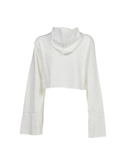 Shop Chiara Ferragni Cropped Hoodie In Bianco