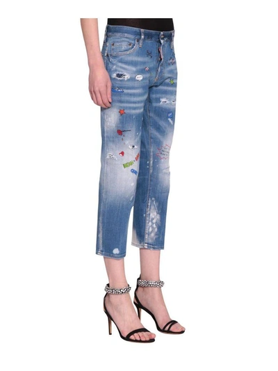 Shop Dsquared2 Tomboy Cotton Denim Jeans In Blu