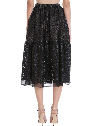 Shop Stella Mccartney Leopard Print Black Faux Leather Skirt