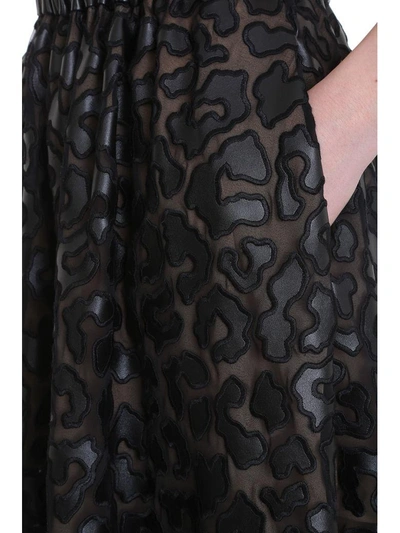 Shop Stella Mccartney Leopard Print Black Faux Leather Skirt