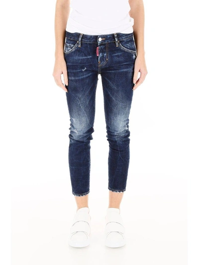 Shop Dsquared2 Be Cool Be Nice Jeans In Blue Denim (blue)