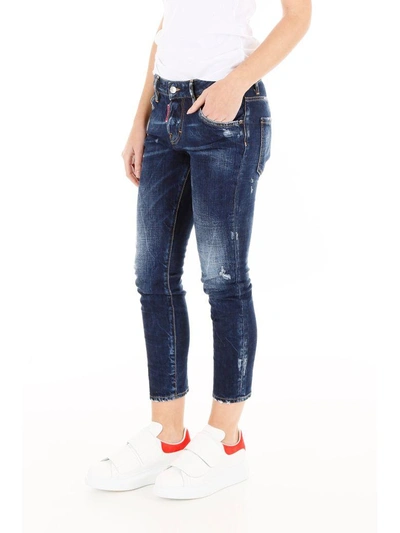 Shop Dsquared2 Be Cool Be Nice Jeans In Blue Denim (blue)