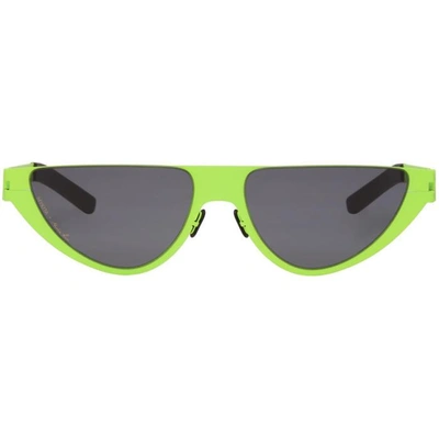 Shop Martine Rose Green Mykita Edition Kitt Sunglasses In 371 Newlime
