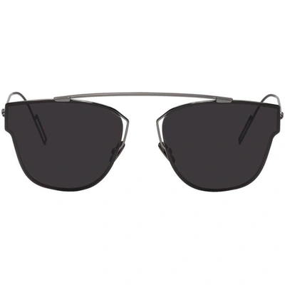 Shop Dior Homme Gunmetal 204 Sunglasses In 0kj1 Dkruth