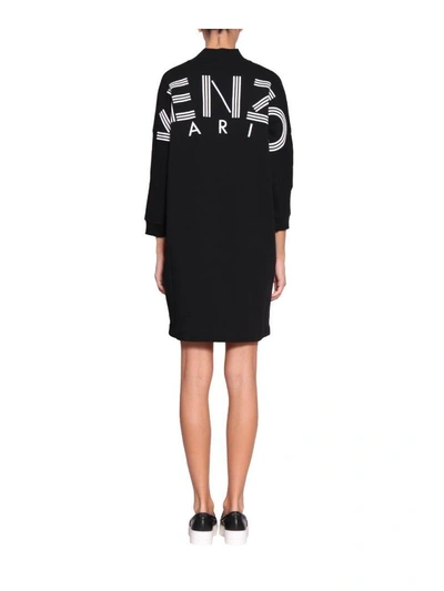 Shop Kenzo Sport Cotton Dress In Nero