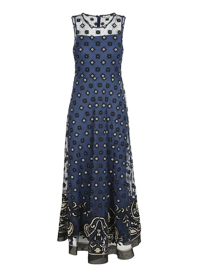 Shop Red Valentino Printed Dress In Cobalto
