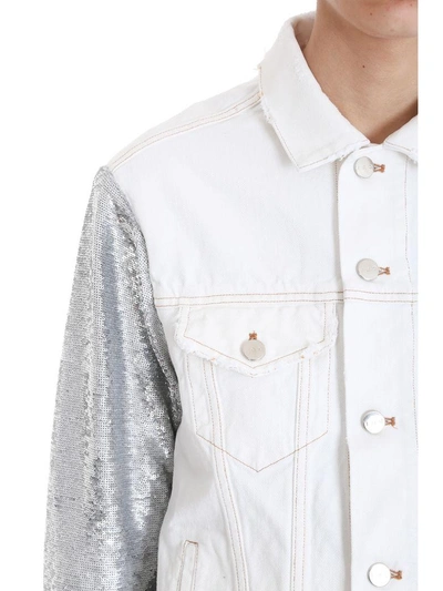 Shop Iro Nanopo Sequins Denim Jacket In White