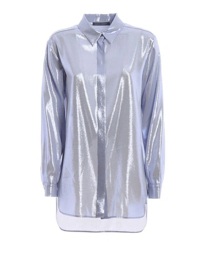 Shop Alberta Ferretti Metallic Effect Shirt In Light Blue