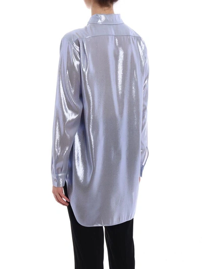 Shop Alberta Ferretti Metallic Effect Shirt In Light Blue