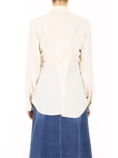 Shop Marni Silk Blend Shirt In Pearl (beige)