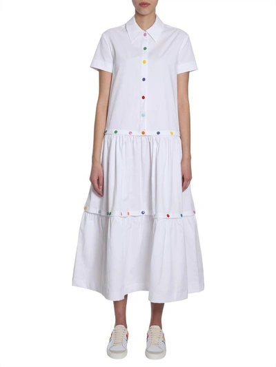 Shop Mira Mikati Cotton Poplin Dress In Bianco