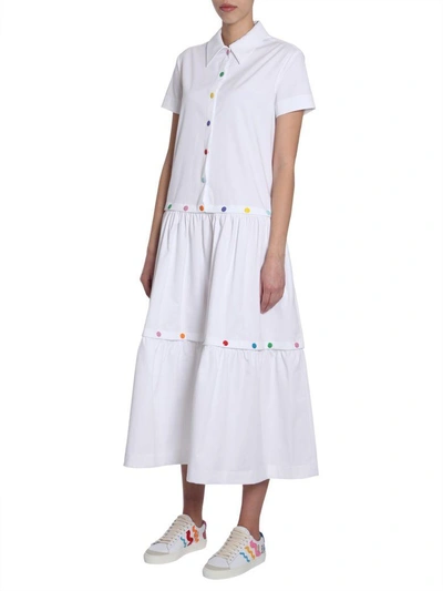 Shop Mira Mikati Cotton Poplin Dress In Bianco