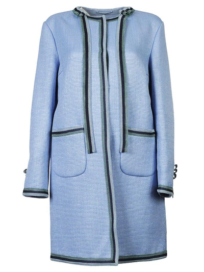 Shop Ermanno Scervino Straight-fit Button Up Jacket In Azzurro