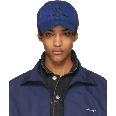 Shop Balenciaga Blue Bb Cap In 4360 Royal