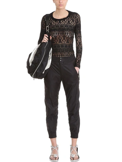 Shop Isabel Marant Yulia Long-sleeve Stretch Lace Sweater In Black