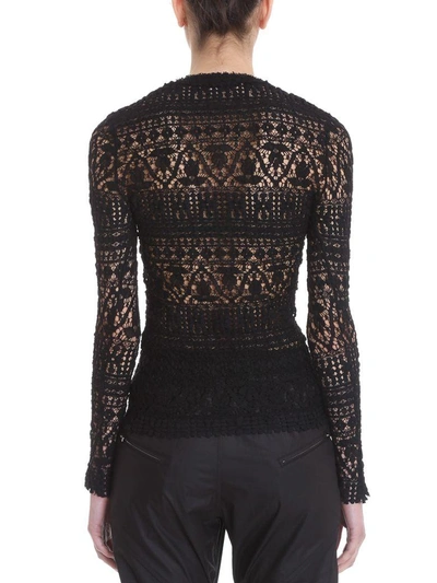 Shop Isabel Marant Yulia Long-sleeve Stretch Lace Sweater In Black